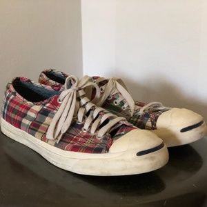 Men's J Crew Plaid Converse Jack Purcells